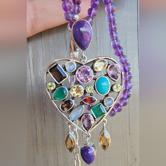 Nicky Butler NB Sterling Heart RAJ Collection Turquoise Pendant #15/750 Necklace - Picture 1 of 14